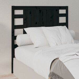 vidaXL Cabecero De Cama Madera Maciza De Pino Negro 96x4x100 Cm