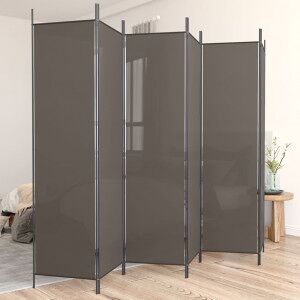 vidaXL Biombo Divisor De 6 Paneles De Tela Gris Antracita 300x200 Cm