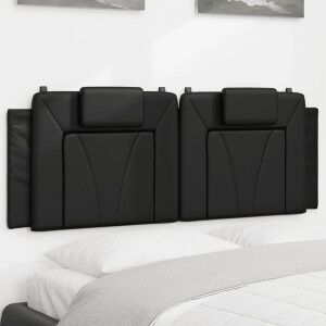 vidaXL Cabecero De Cama Acolchado Cuero Sintético Negro 120 Cm