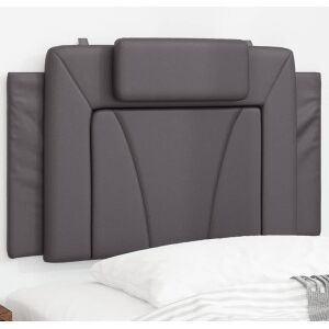 vidaXL Cabecero De Cama Acolchado Cuero Sintético Gris 90 Cm