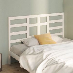 vidaXL Cabecero De Cama Madera Maciza De Pino Blanco 166x4x104 Cm