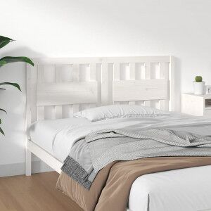 vidaXL Cabecero De Cama Madera Maciza De Pino Blanco 145.5x4x100 Cm