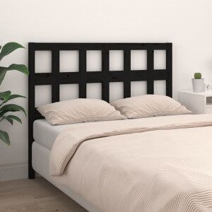 vidaXL Cabecero De Cama Madera Maciza De Pino Negro 125.5x4x100 Cm