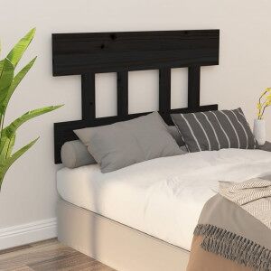 vidaXL Cabecero De Cama Madera Maciza De Pino Negro 93.5x3x81 Cm