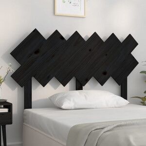 vidaXL Cabecero De Cama Madera Maciza De Pino Negro 122.5x3x80.5 Cm