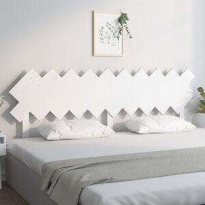 vidaXL Cabecero De Cama Madera Maciza De Pino Blanco 196x3x80.5 Cm