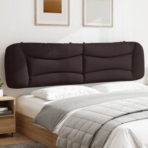 vidaXL Cabecero De Cama Acolchado Tela Marrón Oscuro 200 Cm