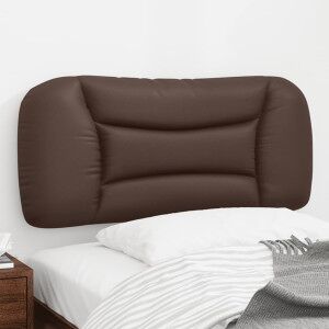 vidaXL Cabecero De Cama Acolchado Cuero Sintético Marrón 90 Cm