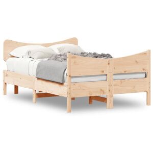 vidaXL Estructura De Cama Con Cabecero Madera Maciza Pino 120x190 Cm