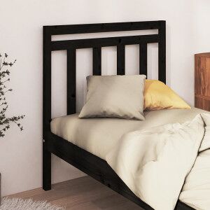 vidaXL Cabecero De Cama Madera Maciza De Pino Negro 96x4x100 Cm