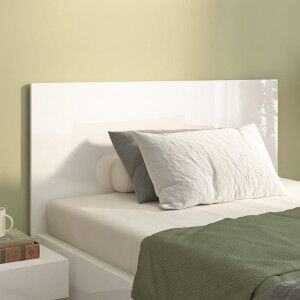 vidaXL Cabecero Cama Madera Contrachapada Blanco Brillo 120x1.5x80 Cm