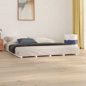 vidaXL Estructura De Cama De Madera Maciza De Pino Blanco 200x200 Cm