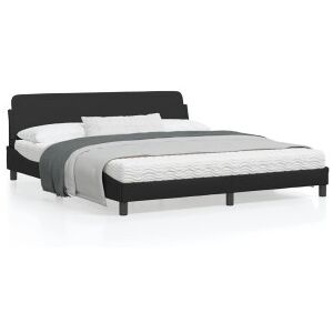 vidaXL Estructura De Cama Con Cabecero Cuero Sintético Negro 180x200cm