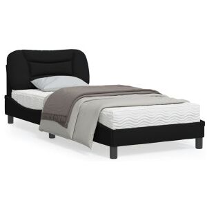 vidaXL Estructura De Cama Con Luces Led Tela Negro 80x200 Cm