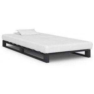 vidaXL Estructura De Cama De Palés Madera Maciza De Pino Gris 90x200cm