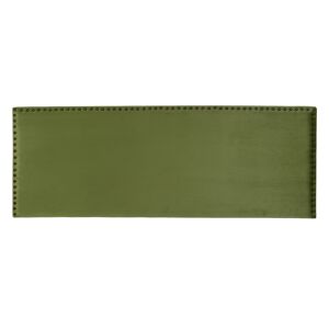 LolaHome Cabecero tapizado con tachuelas de terciopelo verde