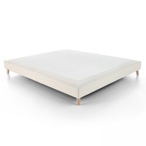 Oviala Sommier con listones activos de madera maciza blanca de 140 x 200 cm