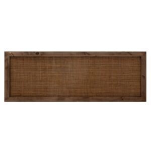 Decowood Cabecero de madera maciza y rafia en tono nogal de 140x60cm