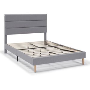 HOMN Estructura de Cama tapizada de 30 cm, 135/140x190 cm, Gris claro