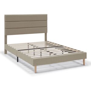 HOMN Estructura de Cama tapizada de 30 cm, 135/140x190 cm, Beige