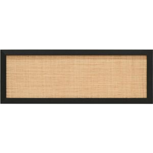 Decowood Cabecero de madera maciza y rafia en tono negro de 180x60cm