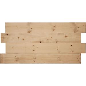 Decowood Cabecero de madera maciza asimétrico en tono medio de 100x60cm