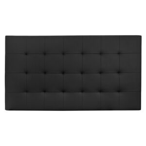 Decowood Cabecero tapizado de polipiel con pliegues en color negro de 160x80cm