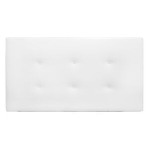 Decowood Cabecero tapizado de polipiel con botones en color blanco de 160x80cm