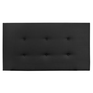 Decowood Cabecero tapizado de polipiel con botones en color negro de 160x80cm