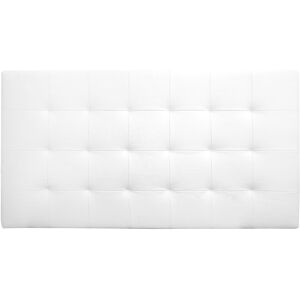 Decowood Cabecero tapizado de polipiel con pliegues en color blanco de 160x80cm