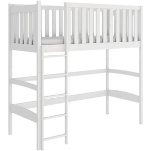 AKL FURNITURE Cama para niño Madera de pino Blanco 90x200