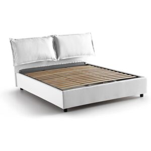 Talamo Italia Cama doble en tela blanco 140x190 cm