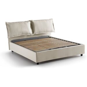 Talamo Italia Cama doble en tela beige 140x190 cm