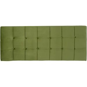 LOLAhome Cabecero tapizado capitoné de terciopelo verde para cama de 150 cm