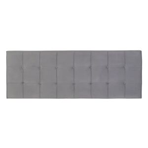 LOLAhome Cabecero tapizado capitoné de terciopelo gris para cama de 180 cm