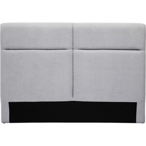 Miliboo Cabecero de cama de tela efecto aterciopelado gris 164 cm CHELSEA