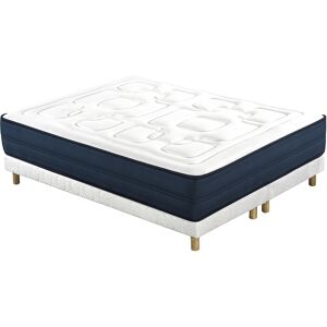 Miliboo Cama 180 × 200 cm con somieres tapizados y colchón viscoelástico BENJI