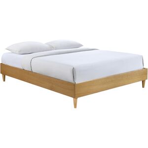 Miliboo Cama adulto 160 x 200 cm con somier acabado madera clara AYO