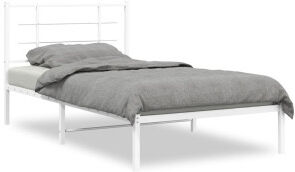 vidaXL Estructura De Cama De Metal Con Cabecero Blanco 100x190 Cm