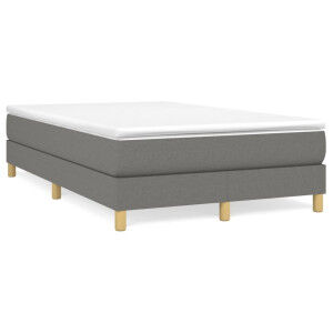 vidaXL Cama Box Spring Con Colchón Tela Gris Oscuro 120x190 Cm