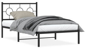 vidaXL Estructura De Cama Con Cabecero Metal Negro 100x190 Cm