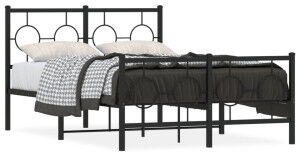 vidaXL Estructura De Cama Con Cabecero Y Pie Metal Negro 120x190 Cm