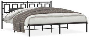 vidaXL Estructura De Cama Con Cabecero Metal Negro 183x213 Cm