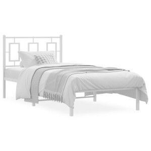 vidaXL Estructura De Cama De Metal Con Cabecero Blanco 90x190 Cm