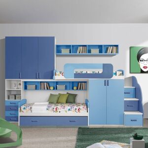 Toscohome Chambre complète pour enfants en blanc et bleu - Catania