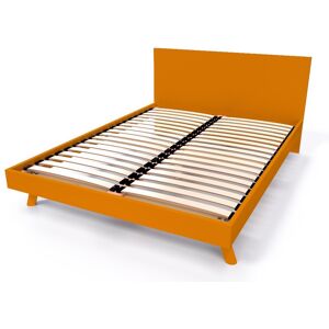 ABC MEUBLES Lit Scandinave 2 places bois Viking - 140x200 - Orange - 140x200 - Orange - Publicité