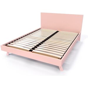 ABC MEUBLES Lit Scandinave 2 places bois Viking - 140x190 - Rose Pastel - 140x190 - Rose Pastel - Publicité