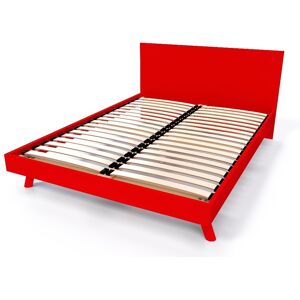 ABC MEUBLES Lit Scandinave 2 places bois Viking - 140x200 - Rouge - 140x200 - Rouge - Publicité