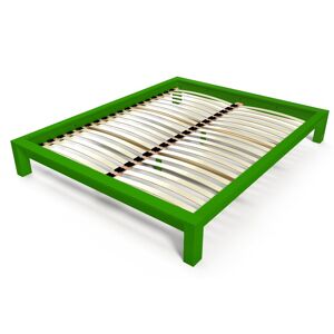 ABC MEUBLES Lit 2 places en bois massif King solide - 140x190 - Vert - 140x190 - Vert