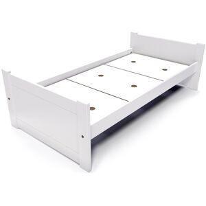 ABC MEUBLES Lit 90x190 1 place bois hêtre Solo - 90x190 - Blanc - 90x190 - Blanc